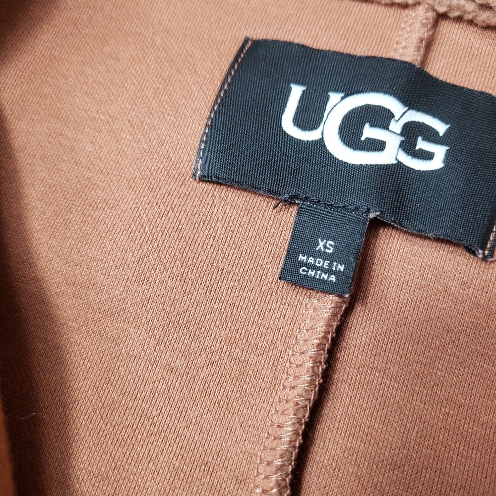 UGG size XS Adeline Sherpa Quarter Zip‎ Pullover Fleece Jacket Cedar Bark Brown - Picture 7 of 11